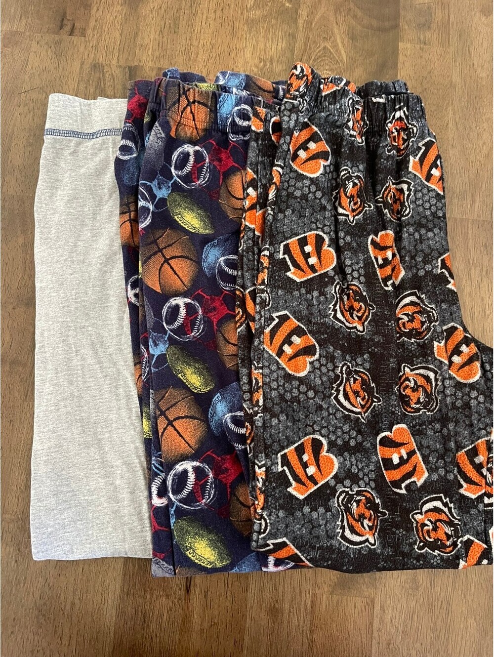 Youth XL 14/16 Pajama Pants 3-Pack Sports Bengals Gray Lounge Pants